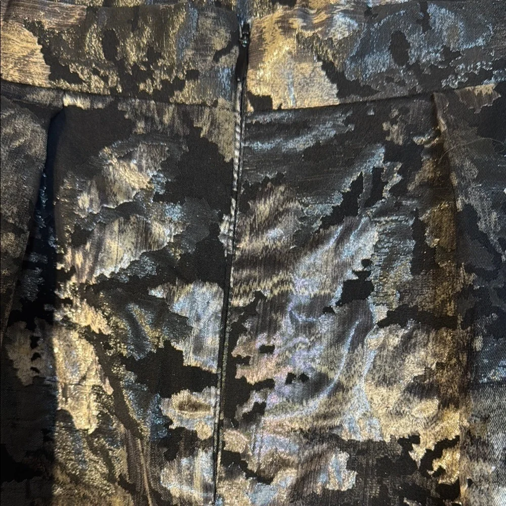 Custom Tailored Sumptuous Black and Silver Brocade Maxi A-Line Skirt